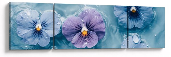 Obraz - Fiołki w wodzie (170x50 cm)