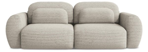 Jasnobrązowa sztruksowa rozkładana sofa ze schowkiem 266 cm Kini – Makamii