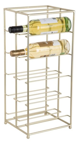 Metalowy regał na wino w kolorze złota liczba butelek 10 25x57x22,5 cm Dual Floor – PT LIVING