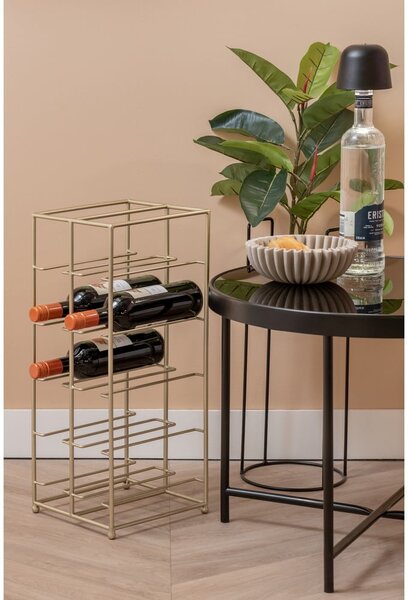 Metalowy regał na wino w kolorze złota liczba butelek 10 25x57x22,5 cm Dual Floor – PT LIVING