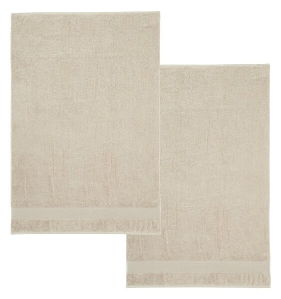 Beżowe bawełniane ręczniki kąpielowe frotte zestaw 2 szt. 90x140 cm Anti-Bacterial – Catherine Lansfield