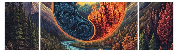 Obraz - Żywioły (170x50 cm)