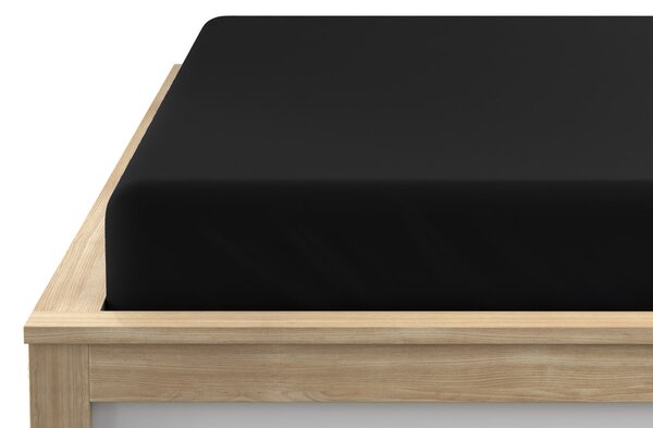 Prześcieradło jersey EXCLUSIVE czarne 90 x 200 cm