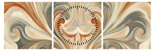 Obraz - Wiry w ziemistych barwach (z zegarem) (90x30 cm)