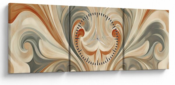 Obraz - Wiry w ziemistych barwach (z zegarem) (90x30 cm)
