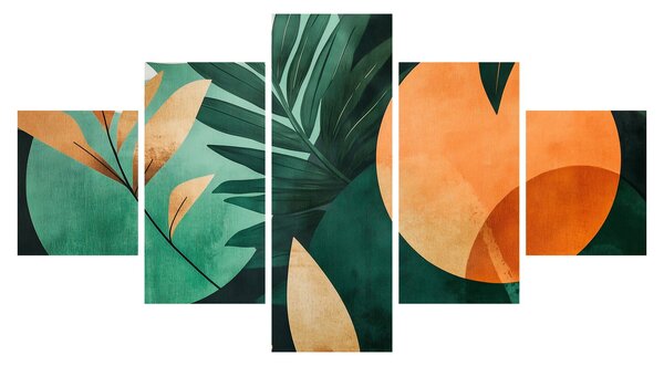 Obraz - Geometryczne motywy naturalne (125x70 cm)