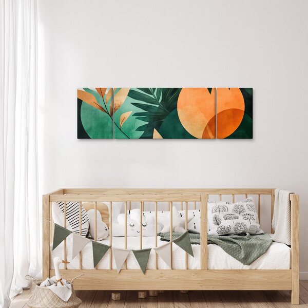 Obraz - Geometryczne motywy naturalne (170x50 cm)