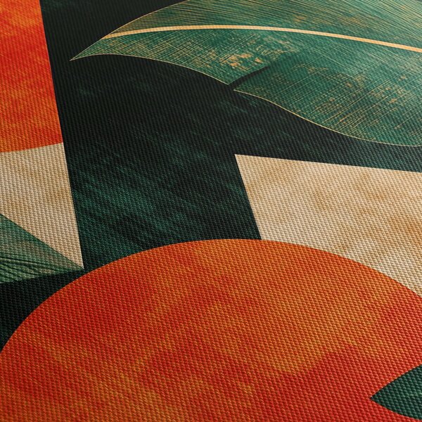Obraz - Geometryczne motywy naturalne II. (z zegarem) (90x30 cm)