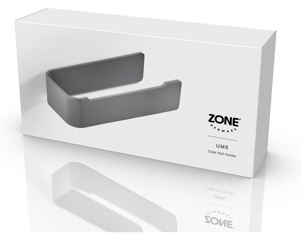 Szary ścienny metalowy uchwyt na papier toaletowy Ume – Zone