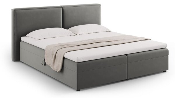 Szare łóżko boxspring ze schowkiem 160x200 cm Arendal – Cosmopolitan Design