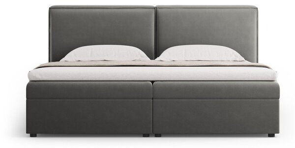 Szare łóżko boxspring ze schowkiem 160x200 cm Arendal – Cosmopolitan Design