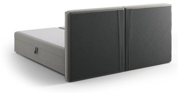 Szare łóżko boxspring ze schowkiem 160x200 cm Arendal – Cosmopolitan Design