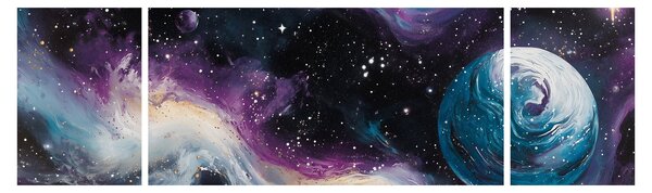Obraz - Malowany wszechświat (170x50 cm)