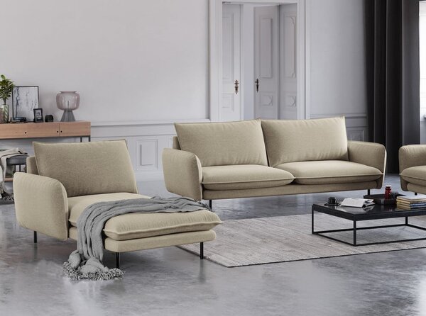 Beżowy szezlong Cosmopolitan Design Vienna, lewostronny