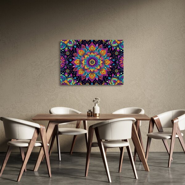 Obraz na szkle - Kalejdoskopowa mandala (70x50 cm)
