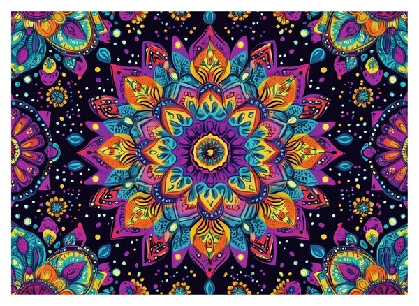 Obraz na szkle - Kalejdoskopowa mandala (70x50 cm)