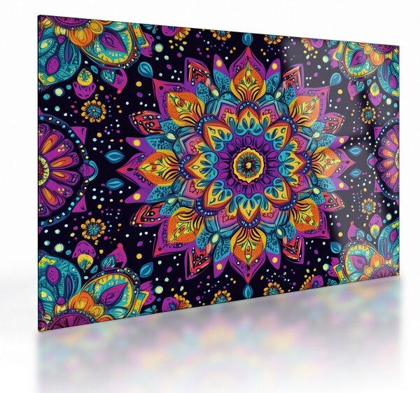 Obraz na szkle - Kalejdoskopowa mandala (70x50 cm)