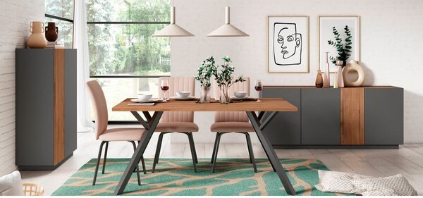 Stół z blatem w dekorze orzecha 90x160 cm Paola – Marckeric