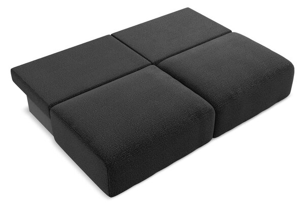 Czarna rozkładana/ze schowkiem sofa 216 cm Kalena – Makamii