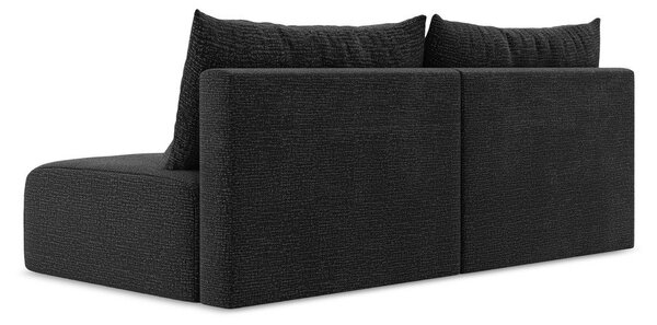 Czarna rozkładana/ze schowkiem sofa 216 cm Kalena – Makamii