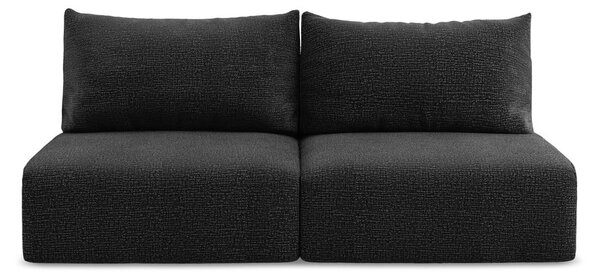 Czarna rozkładana/ze schowkiem sofa 216 cm Kalena – Makamii