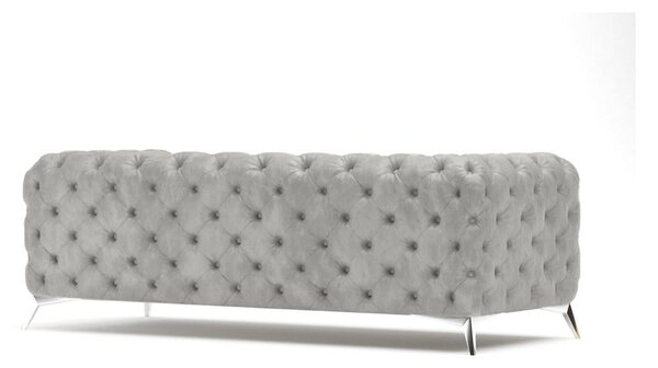 Jasnoszara aksamitna sofa 225 cm Chelsea – Ropez