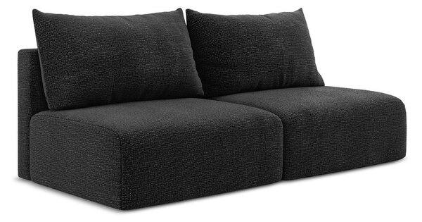 Czarna rozkładana/ze schowkiem sofa 216 cm Kalena – Makamii