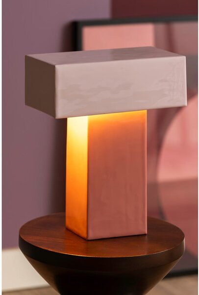 Różowa lampa stołowa (wysokość 35 cm) Grato Recto – Leitmotiv