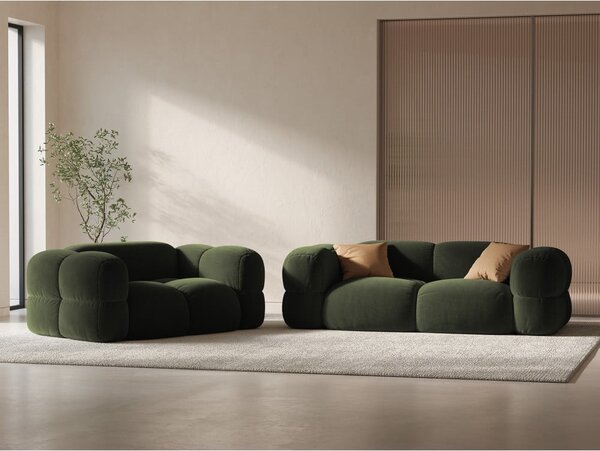Zielona aksamitna sofa 180 cm Loretto – Cosmopolitan Design
