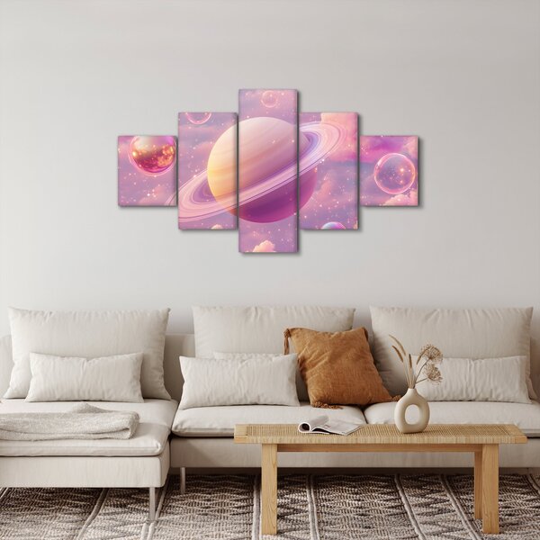 Obraz - Różowa planeta (125x70 cm)