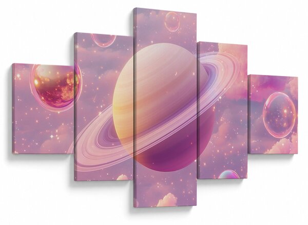 Obraz - Różowa planeta (125x70 cm)