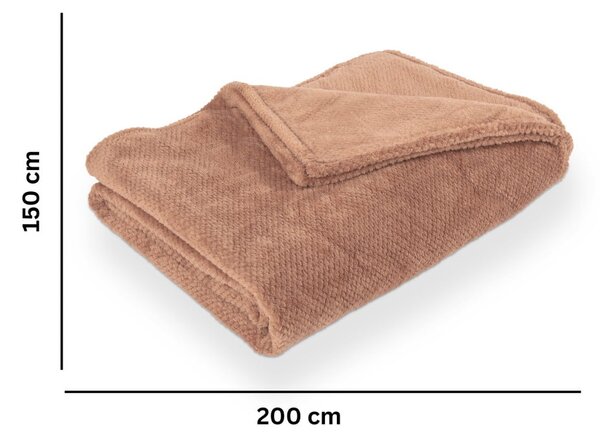 Brązowy koc z mikropluszu 150x200 cm Pippa – Tiseco Home Studio