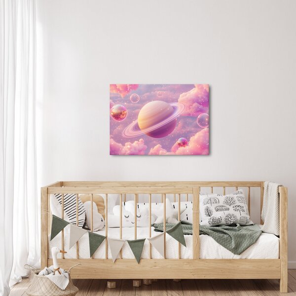 Obraz - Różowa planeta (70x50 cm)