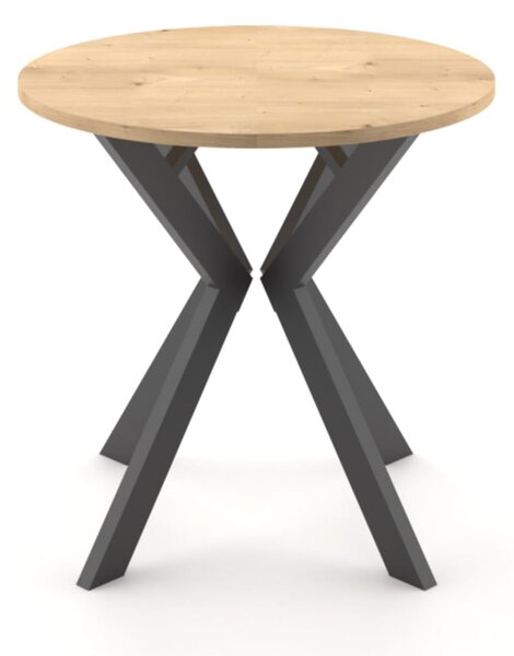 ST59M 80x80-120cm stół okrągły rozkładany nogi metalowe czarne