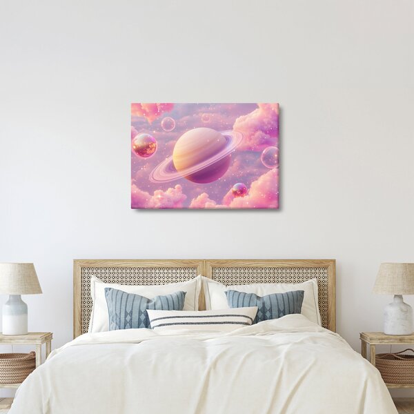 Obraz - Różowa planeta (70x50 cm)
