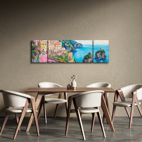 Obraz - Różowa droga przy wybrzeżu (170x50 cm)