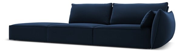 Ciemnoniebieska aksamitna sofa prawostronna 264 cm Vanda – Mazzini Sofas