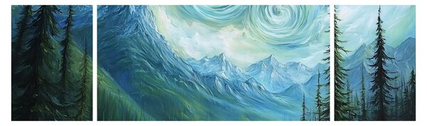 Obraz - Krajobraz z nutą Van Gogha (170x50 cm)