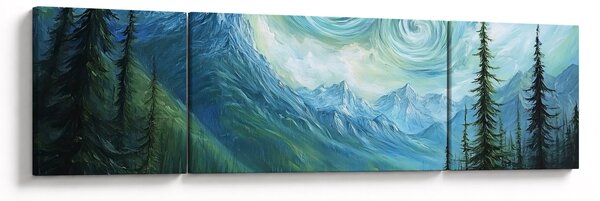 Obraz - Krajobraz z nutą Van Gogha (170x50 cm)