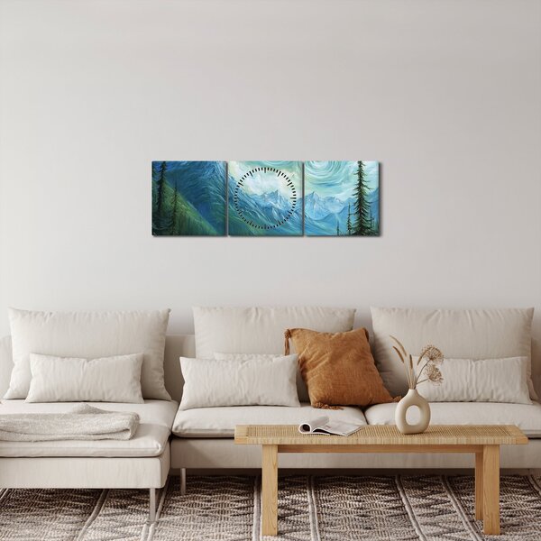 Obraz - Krajobraz z nutą Van Gogha (z zegarem) (90x30 cm)