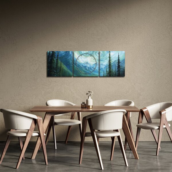 Obraz - Krajobraz z nutą Van Gogha (z zegarem) (90x30 cm)
