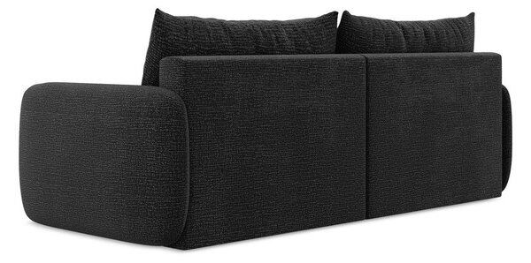 Czarna rozkładana/ze schowkiem sofa 238 cm Kalena – Makamii