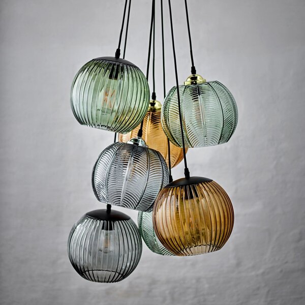 Lampa Wisząca Bloomingville, Sybia, ściemnialny, szary, jadalnia, szkło, skandynawski