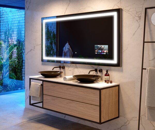Lustro Łazienkowe L15 z podświetleniem LED na ścianę, designerskie lustro na wymiar od marki Artforma