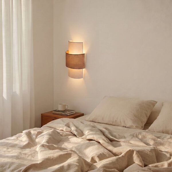 Lampa Ścienna Duolla, Nature, brąz rdzawy, salon, tkanina | tekstylia, boho