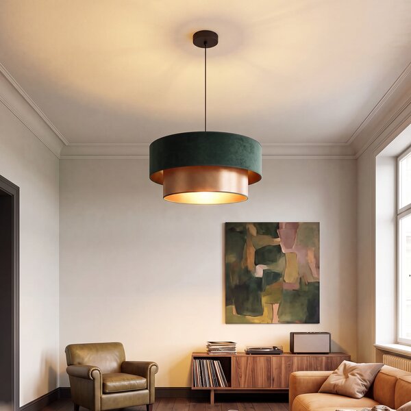 Lampa Wisząca Duolla, Dorina, zielony, sypialnia, tkanina | tekstylia, młodzieżowy