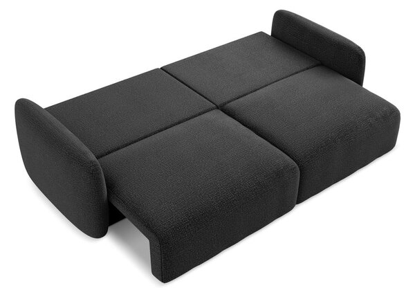 Czarna rozkładana/ze schowkiem sofa 238 cm Kalena – Makamii