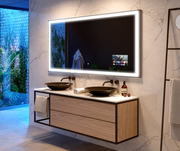 Lustro Łazienkowe L01 z podświetleniem LED na ścianę, designerskie lustro na wymiar od marki Artforma