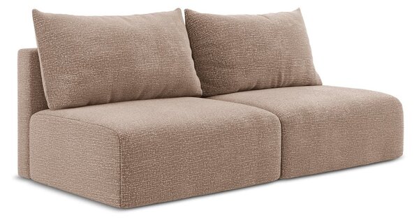 Jasnobrązowa rozkładana/ze schowkiem sofa 216 cm Kalena – Makamii