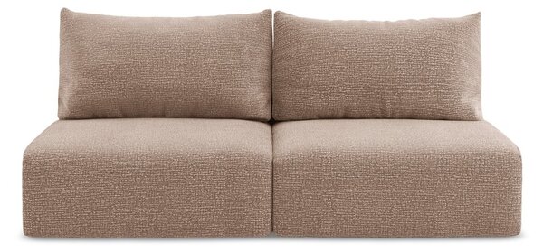 Jasnobrązowa rozkładana/ze schowkiem sofa 216 cm Kalena – Makamii